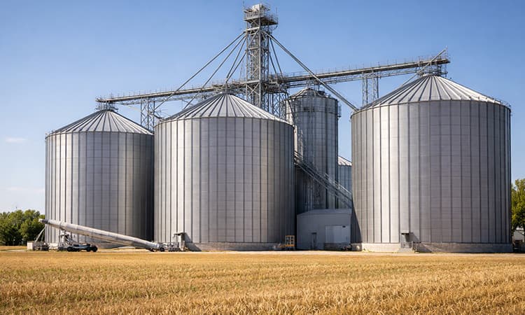 Operação de carregamento de grãos de soja em terminal logístico